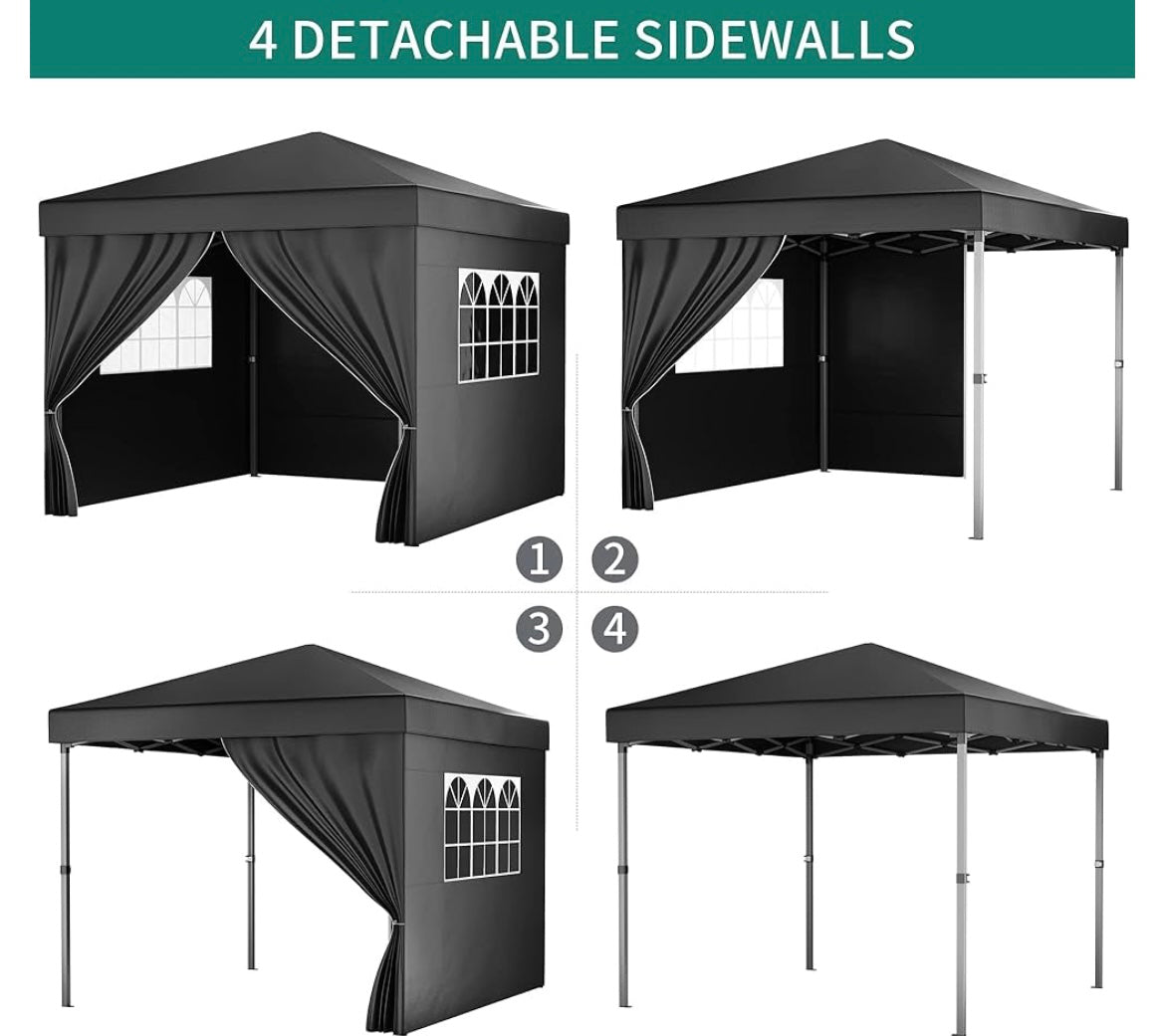 3x3Meter Outdoor Pop Up Gazebo with Sides and Windows