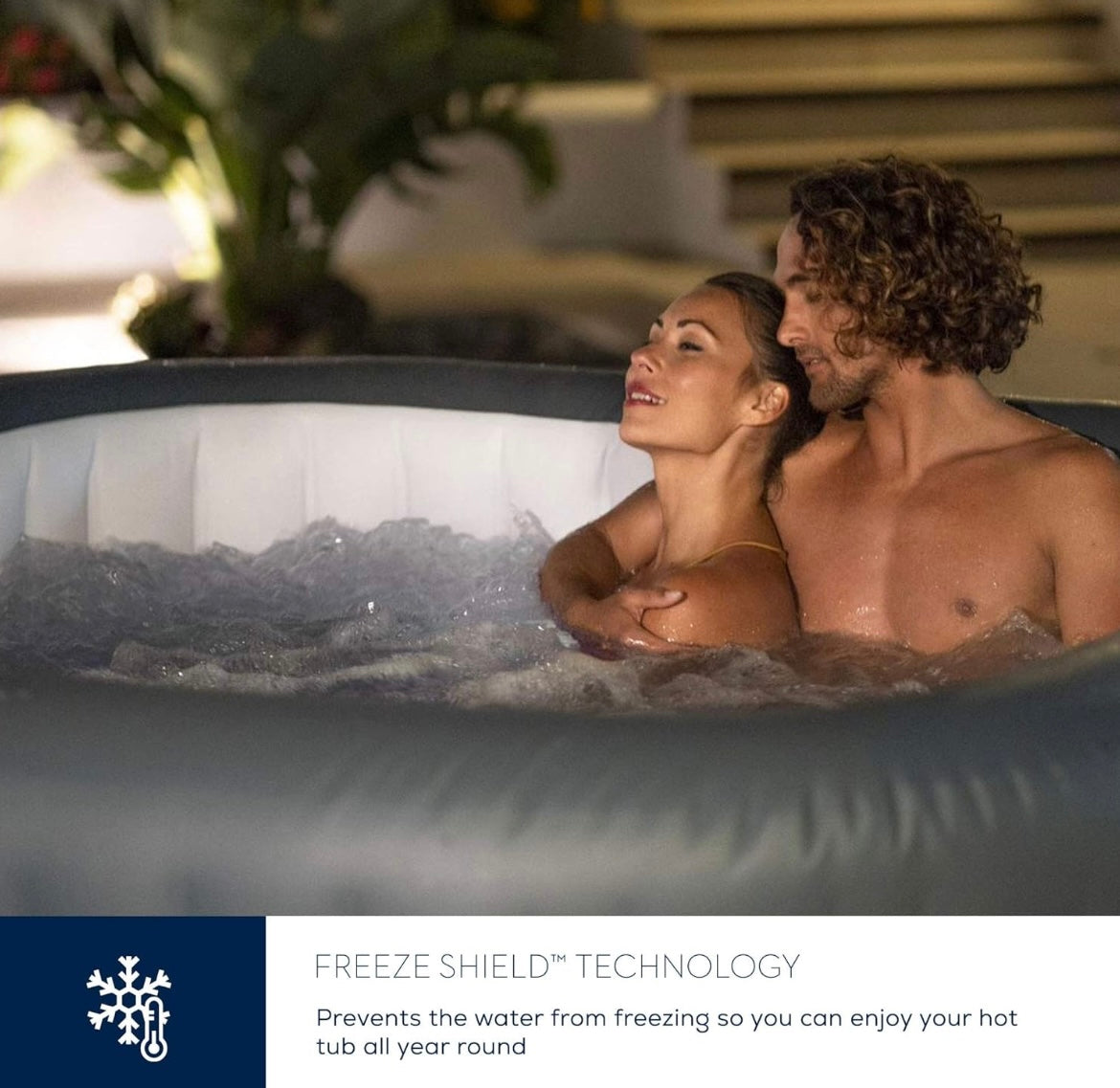 Lay-Z-Spa Hawaii Hot Tub, 8 HydroJet Pro Massage System Inflatable Spa with Freeze Shield Technology and Sociable Square Shape