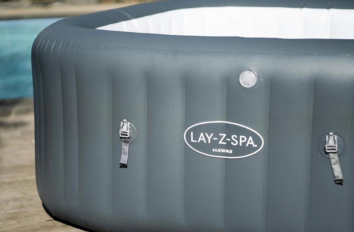 Lay-Z-Spa Hawaii Hot Tub, 8 HydroJet Pro Massage System Inflatable Spa with Freeze Shield Technology and Sociable Square Shape