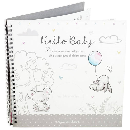 Hugs & Kisses Baby Milestone Journal Keepsake Toddler Newborn Shower Christening Gift Diary