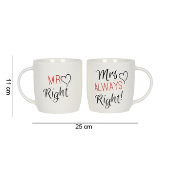 MR & MRS RIGHT COUPLES MUG SET