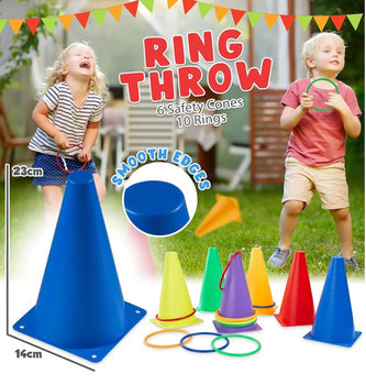 Outdoor Games Play Equipment for Kids Family Garden Toys Sports Day Kit Egg and Spoon Race Ring Toss Sack Race Bean Bags Snakes and Ladders (4 in 1 Set)