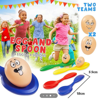 Outdoor Games Play Equipment for Kids Family Garden Toys Sports Day Kit Egg and Spoon Race Ring Toss Sack Race Bean Bags Snakes and Ladders (4 in 1 Set)