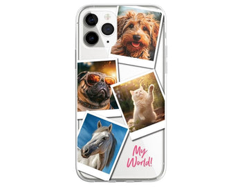 Personalised Custom iPhone Case Photo Collage Polaroid Style Custom Picture CLEAR Silicone Impact Case for iPhone 11 12 13 14 15 Ranges