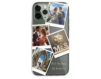 Personalised Custom iPhone Case Photo Collage Polaroid Style Custom Picture CLEAR Silicone Impact Case for iPhone 11 12 13 14 15 Ranges