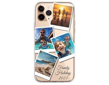 Personalised Custom iPhone Case Photo Collage Polaroid Style Custom Picture CLEAR Silicone Impact Case for iPhone 11 12 13 14 15 Ranges