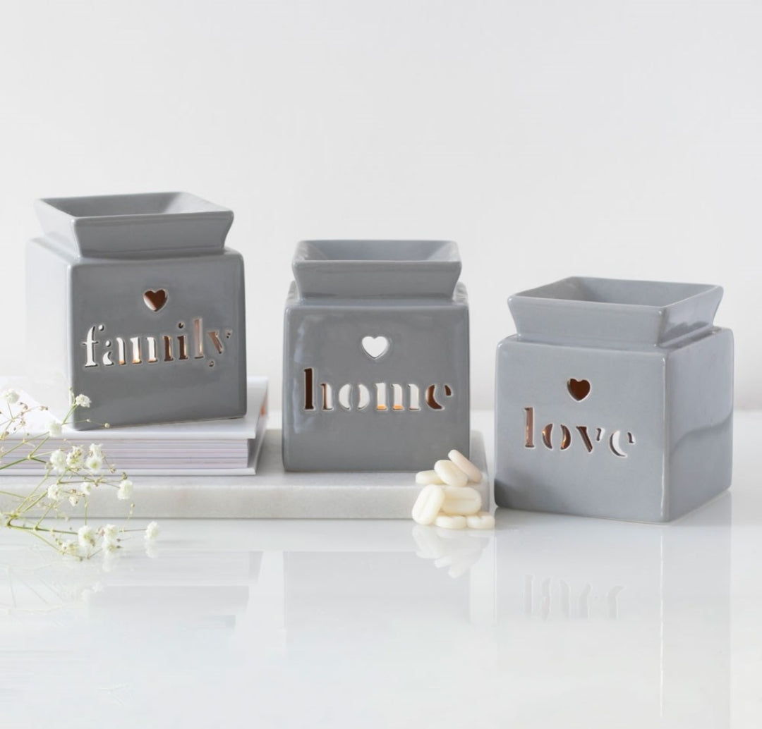 Grey Love.Home.Family Cut Out Oil Burners