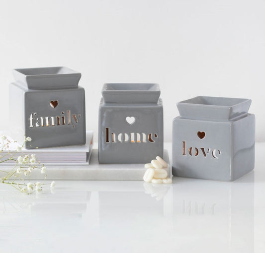 Grey Love.Home.Family Cut Out Oil Burners