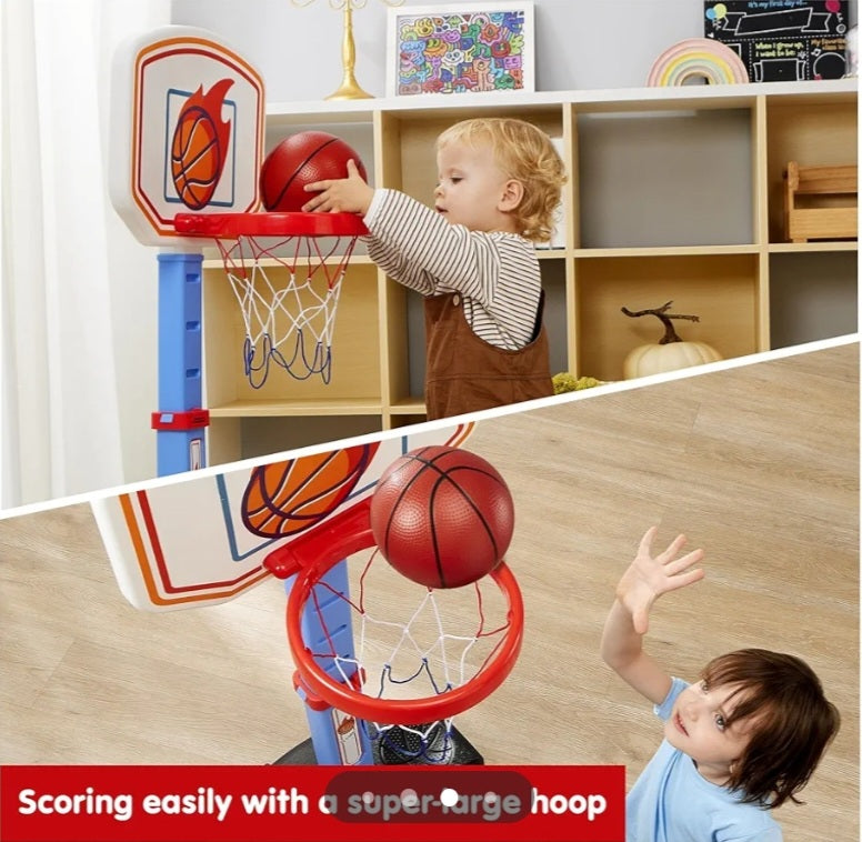 Kids Basketball Hoop and Stand,Portable Basketball Stand Set with 4 Balls for Kids Toddlers Boys