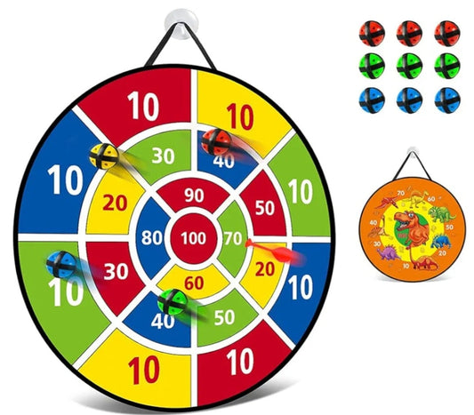 Tuko 26" Large Dart Board Game Set for Kids with 9 Sticky Balls, Indoor Outdoor Fun Party Favor Toy for Boys Girls