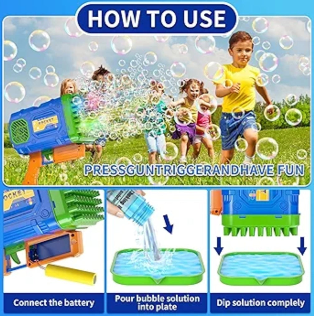 86 Holes Bubble Machin Gun, 2024 Upgrade Fan 86 Holes Bubble Gun Blower for Boys Girls Automatic Bubble Maker Outdoor Gardening Toys, Christmas Birthday Gifts for Preschool Baby Boys Girls