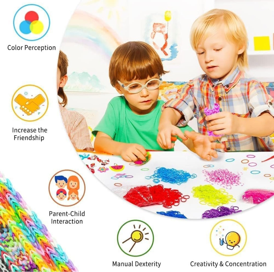 7800 Loom Bands Kit Includes Colorful Premium Rubber Quality Craft Kit and Accessories Inspire Creativity and Skill Development Great Gift for Kids