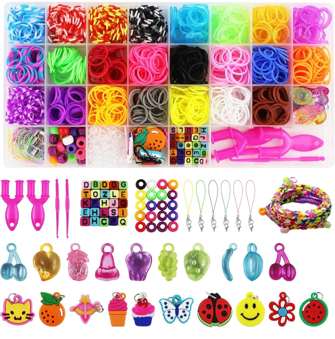 2500+ Loom Bands 23 Colors Refill - Friendship Bracelet Making Kit - Gift- DIY Toys - X-mas- Rubber- Color Beads- for Kids Boys Girls Age 3 4 5 6 7