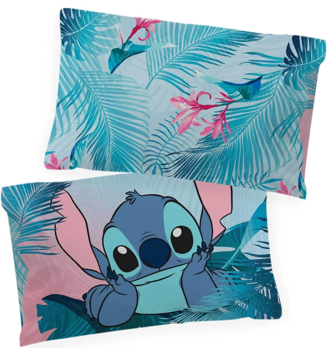 Disney Lilo & Stitch Floral 100% Cotton Single Duvet Cover Set - Includes 50 x 70cm Pillowcase