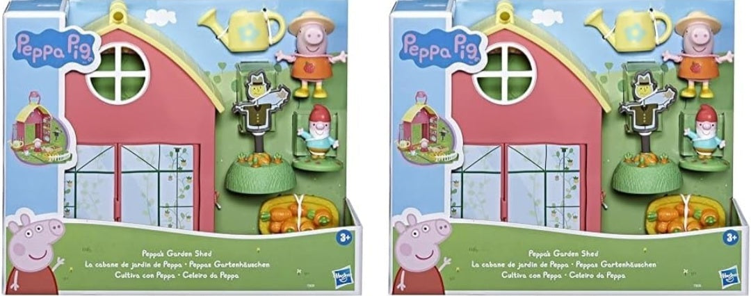 Peppa Pig Peppa’s Garden Shed Playset Pre-school Toy; Includes 1 Figure, 5 Accessories, Carry Handle; (Pack of 2)