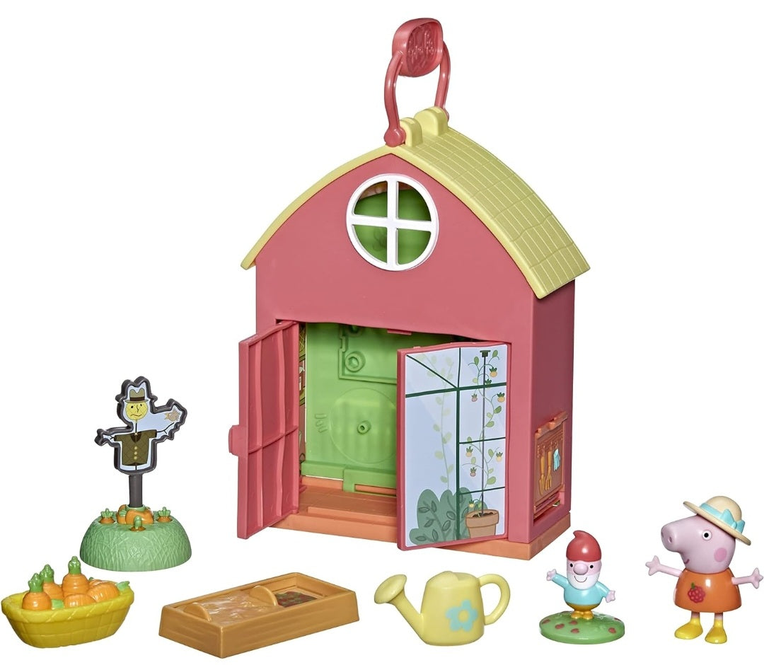 Peppa Pig Peppa’s Garden Shed Playset Pre-school Toy; Includes 1 Figure, 5 Accessories, Carry Handle; (Pack of 2)