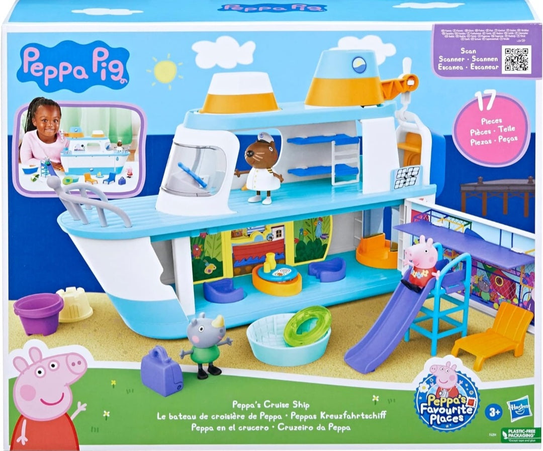 Peppa Pig Cruise Ship, Multilevel Playset with 17 Pieces