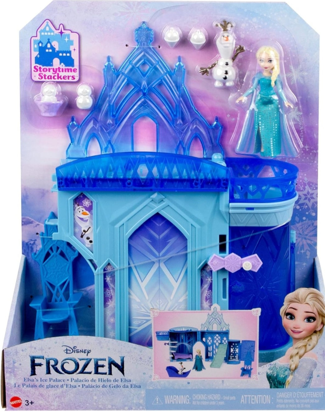 Frozen Toys, Elsa Stackable Castle Doll House Playset with Small Doll and 8 Pieces