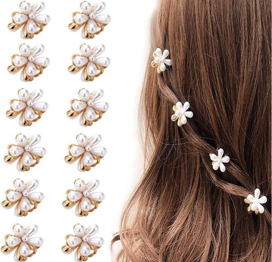 12 pieces of pearl hair clips, sweet faux fringe clips for ladies and girls decorative hair accessories