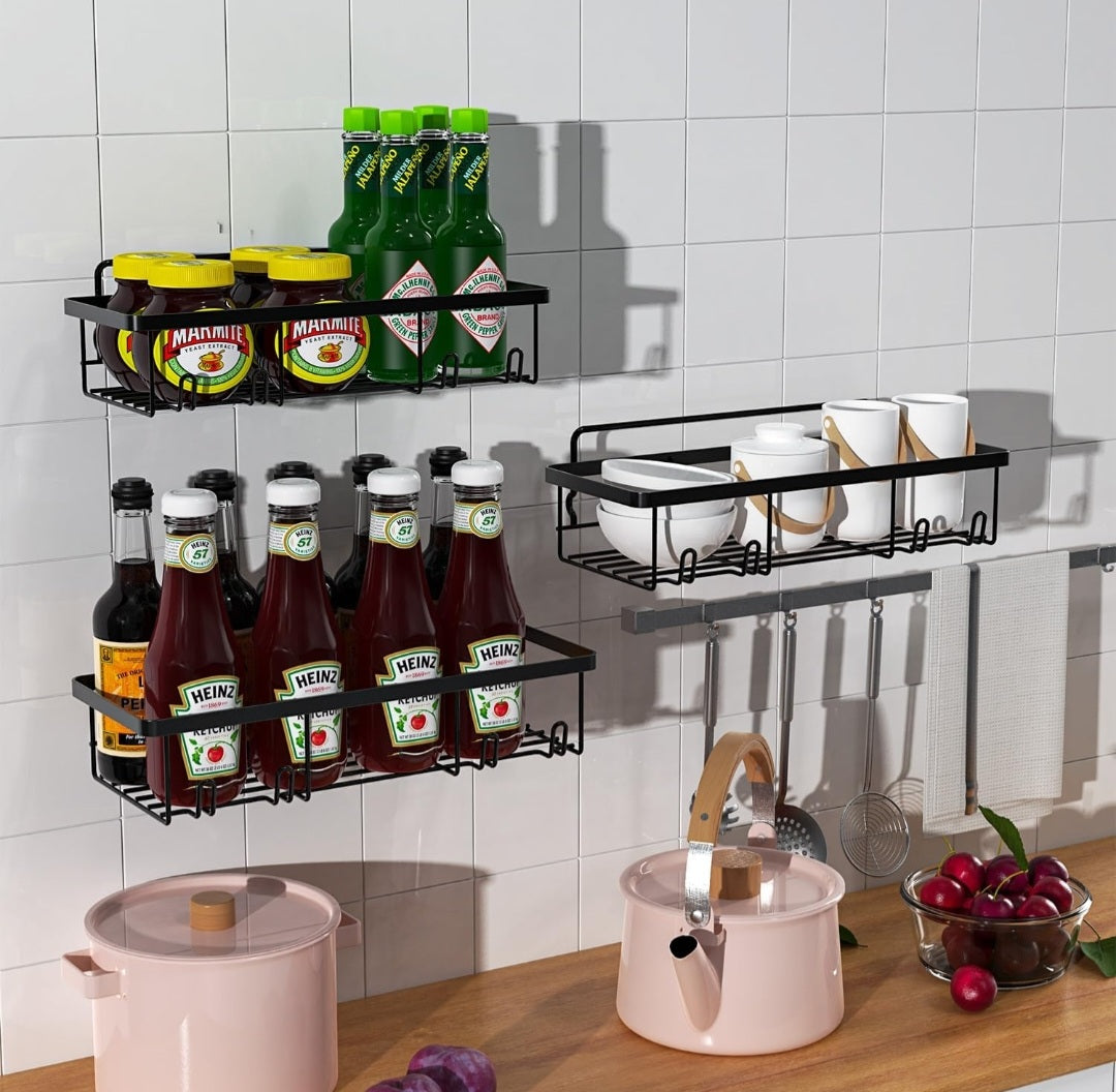 Shower Caddy Black - Bathroom Shelves Organiser 