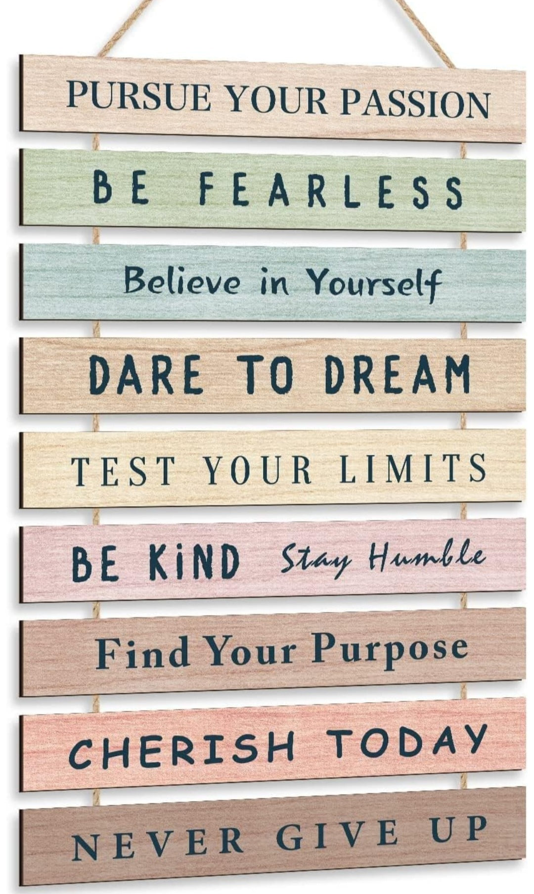 Inspirational Quotes Wall Art,Inspirational Wood Sign,Rainbow Motivational Quote Wall Decor for Nursery,Be Kind Positive Phrases Wall Decorations For Bedrooms Kids Girls Bedroom Decor