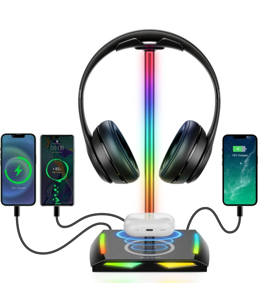 New bee Headphone Stand RGB Headset Holder 