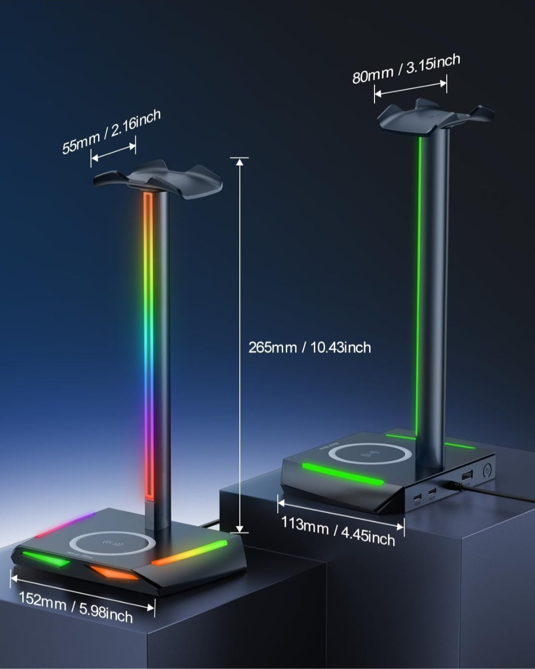 New bee Headphone Stand RGB Headset Holder 