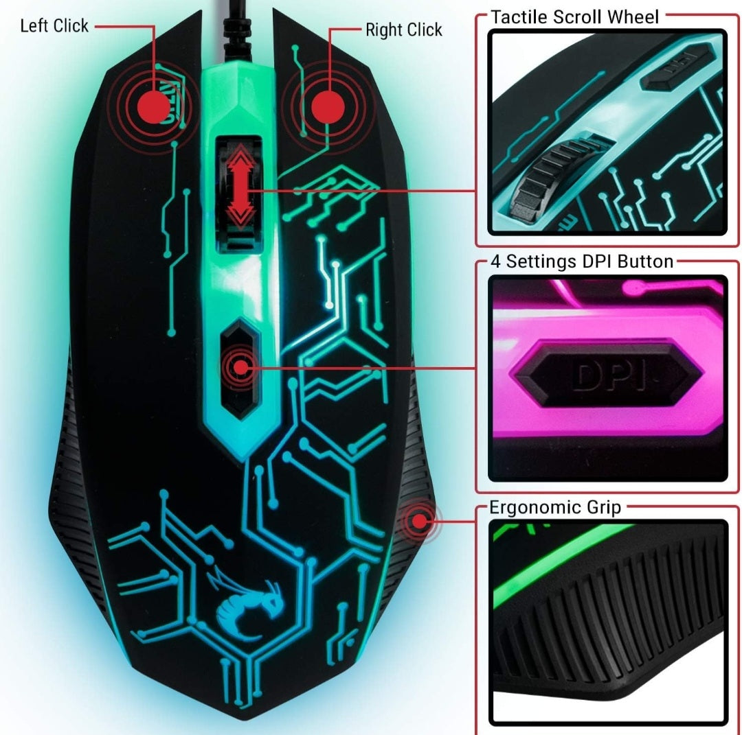 Gaming Keyboard and Mouse and Mouse pad and Gaming Headset