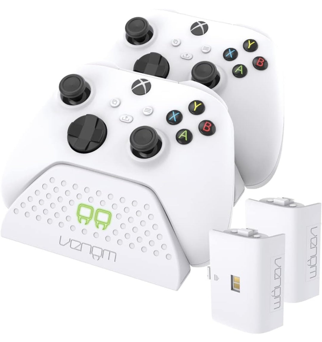 Venom Twin Charging Dock with 2 x Rechargeable Battery Packs - White (Xbox Series X & S / One)