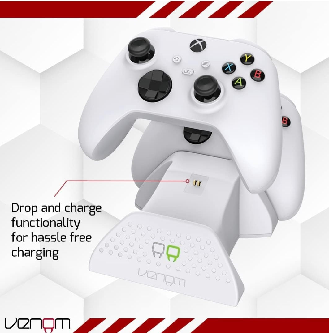 Venom Twin Charging Dock with 2 x Rechargeable Battery Packs - White (Xbox Series X & S / One)