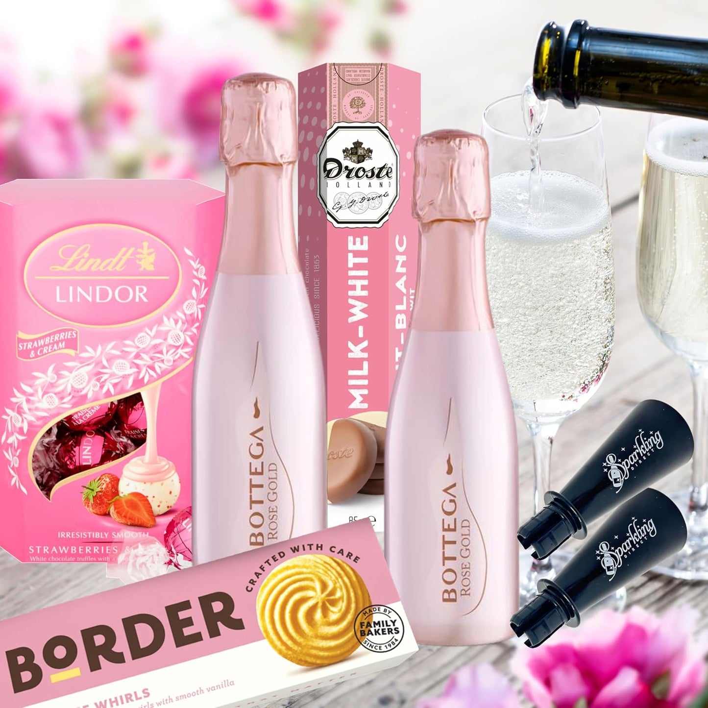 Birthday Gifts for Her, Bottega Rose Gold Sparkling Wine Gift Set, Best Friend Hamper