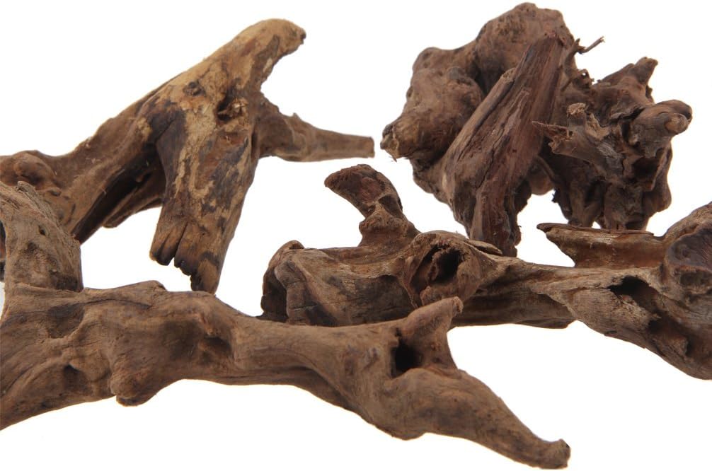 emours Natural Driftwood Branches Reptiles Aquarium Decoration Assorted Size,Small,4 Pieces