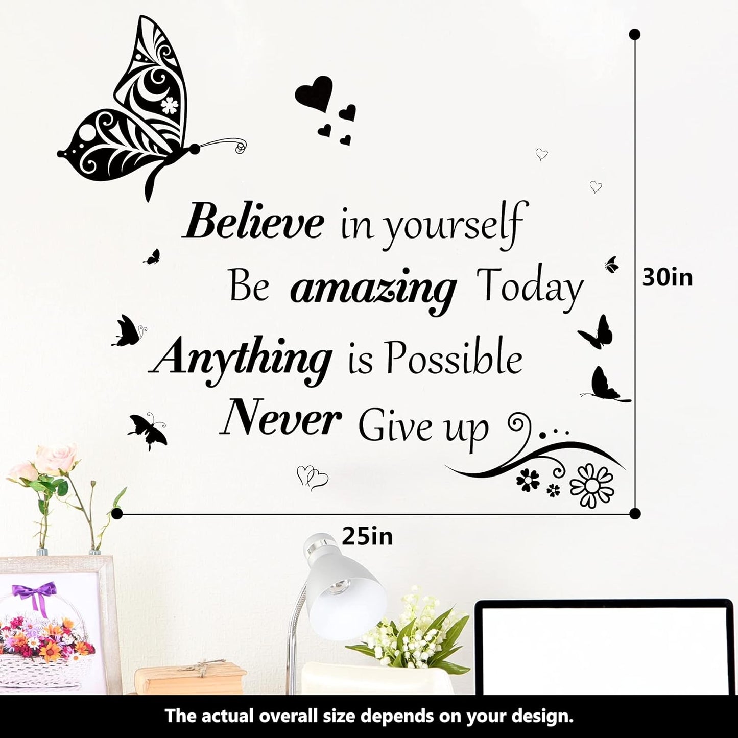 Inspirational Wall Stickers Quotes Letter Wall Art Stickers