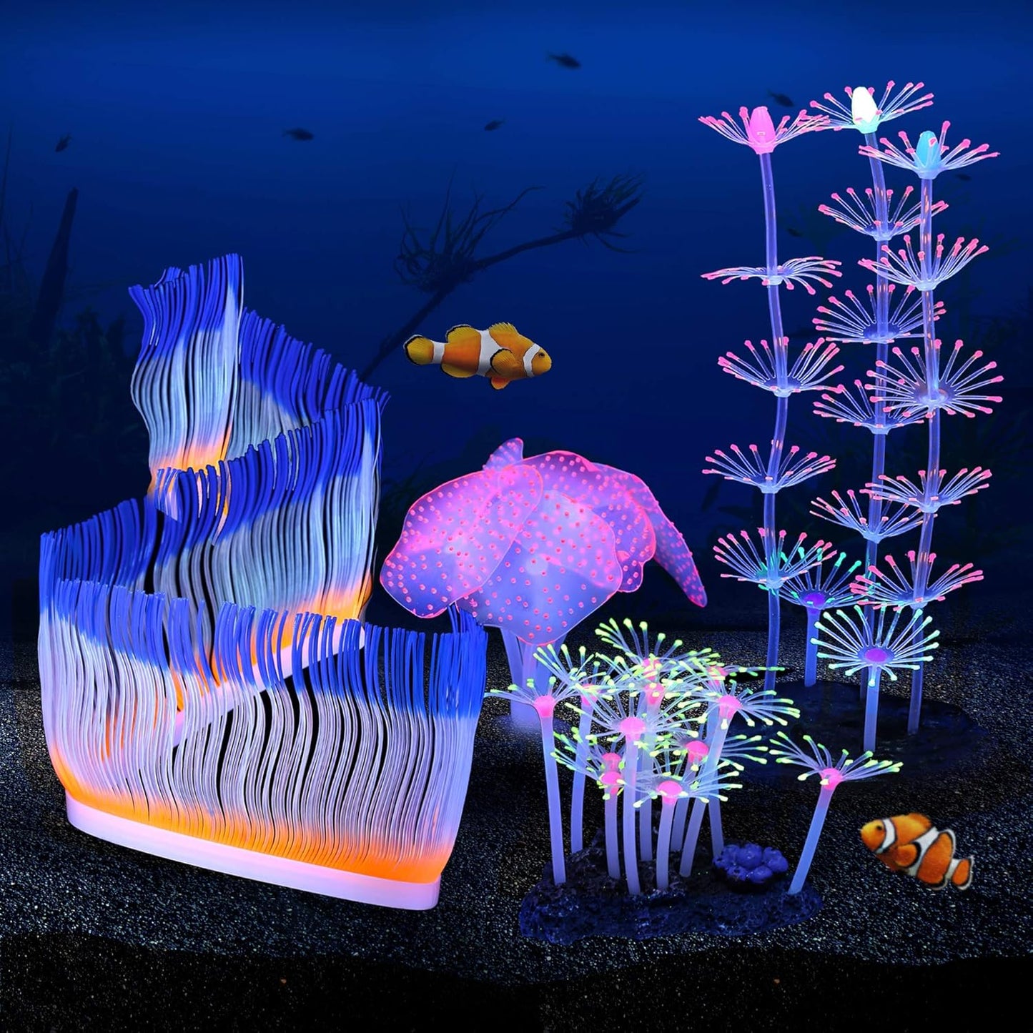 Glowing Fish Tank Decorations Plants