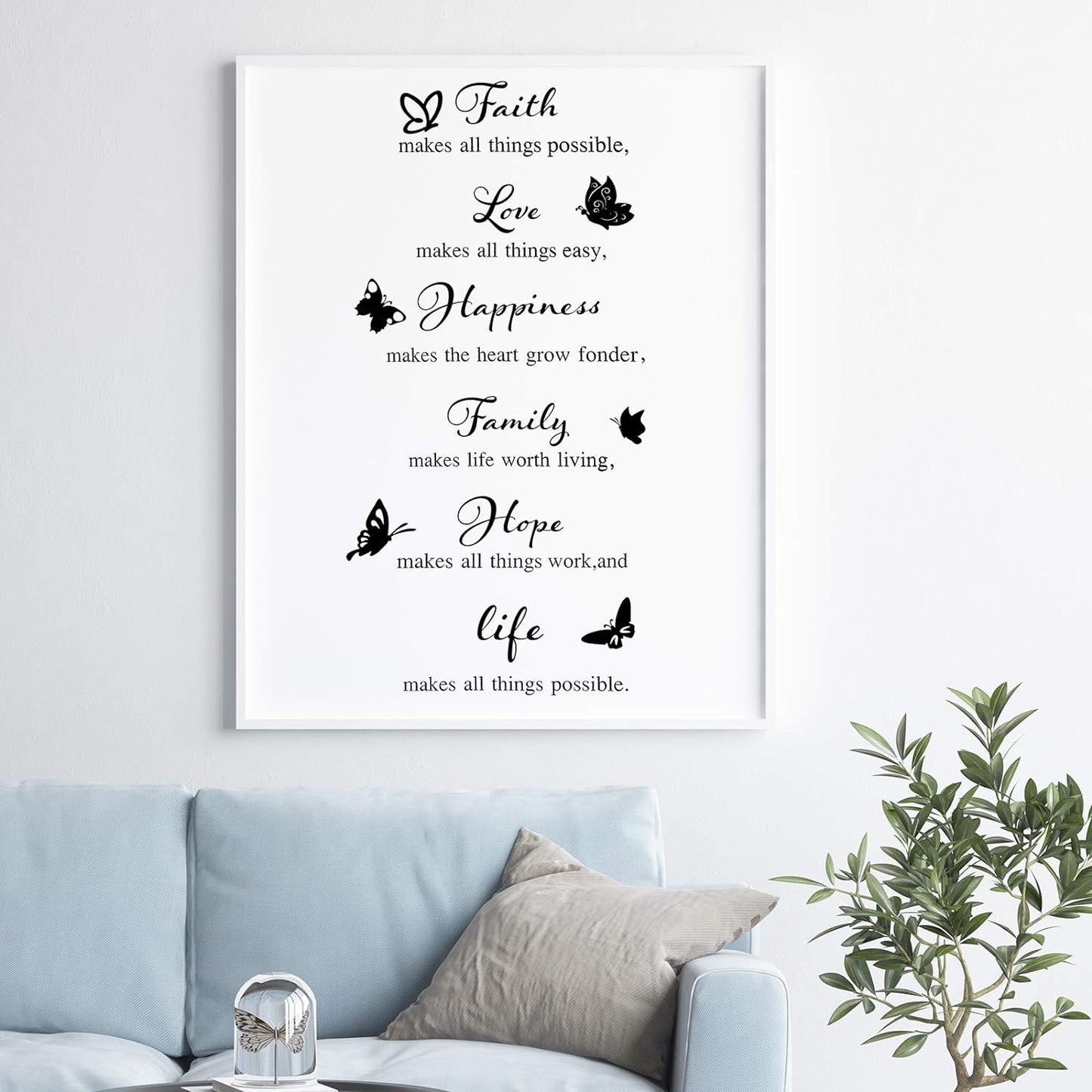 6 Pieces Vinyl Wall Decals, Faith Makes All Things Possible