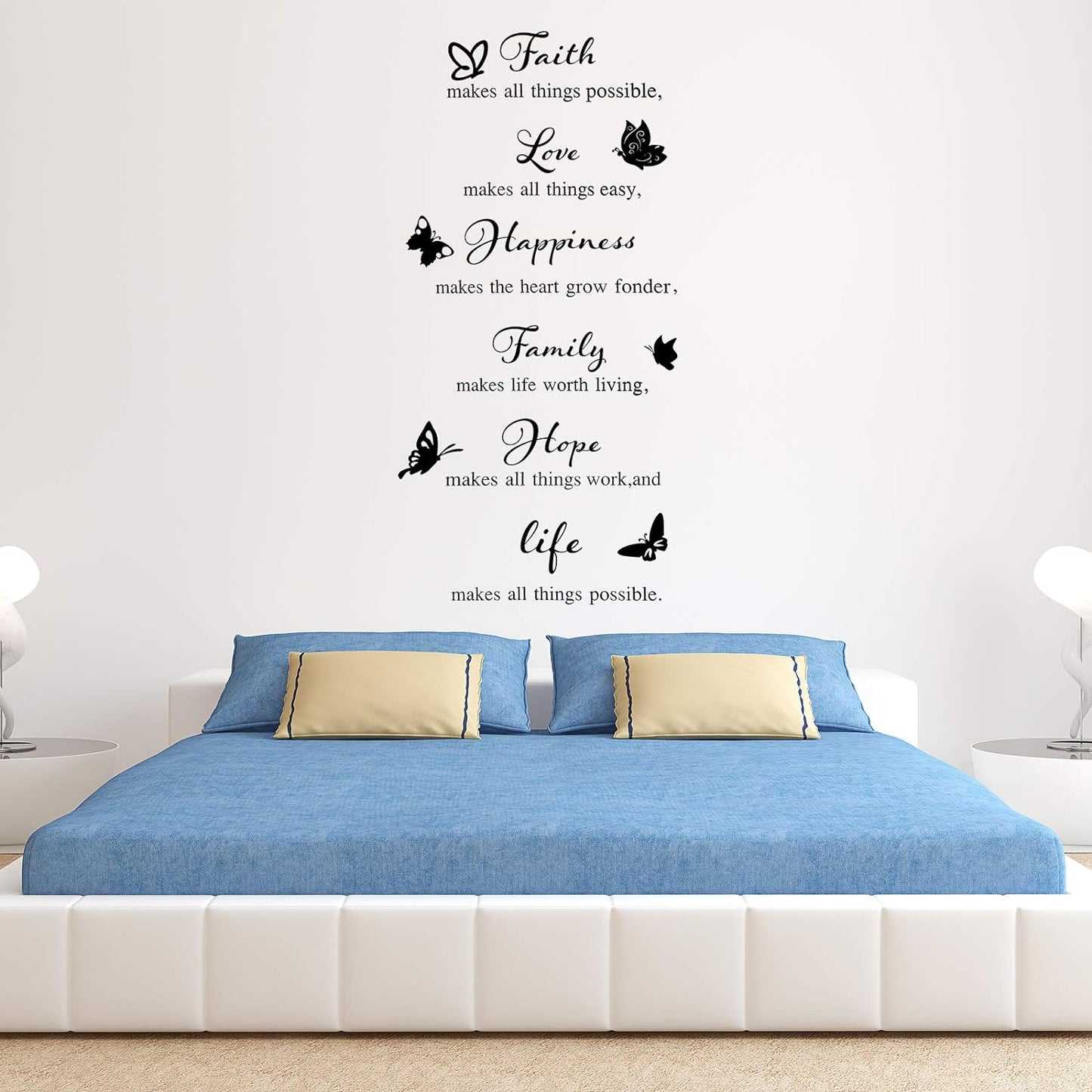 6 Pieces Vinyl Wall Decals, Faith Makes All Things Possible