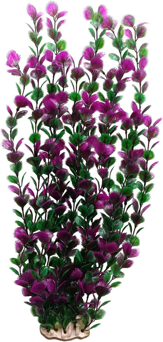 Purple Grass Cluster Aquarium Décor Plastic Plants Extra Large 20 Inches Tall 6522