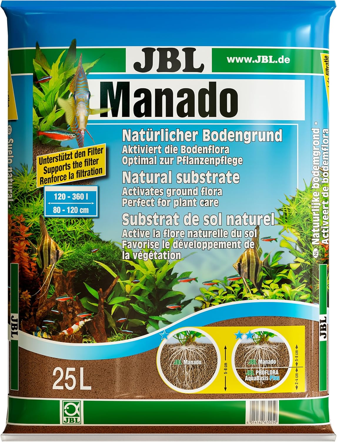 JBL Manado 25 l, Natural substrate for freshwater aquariums