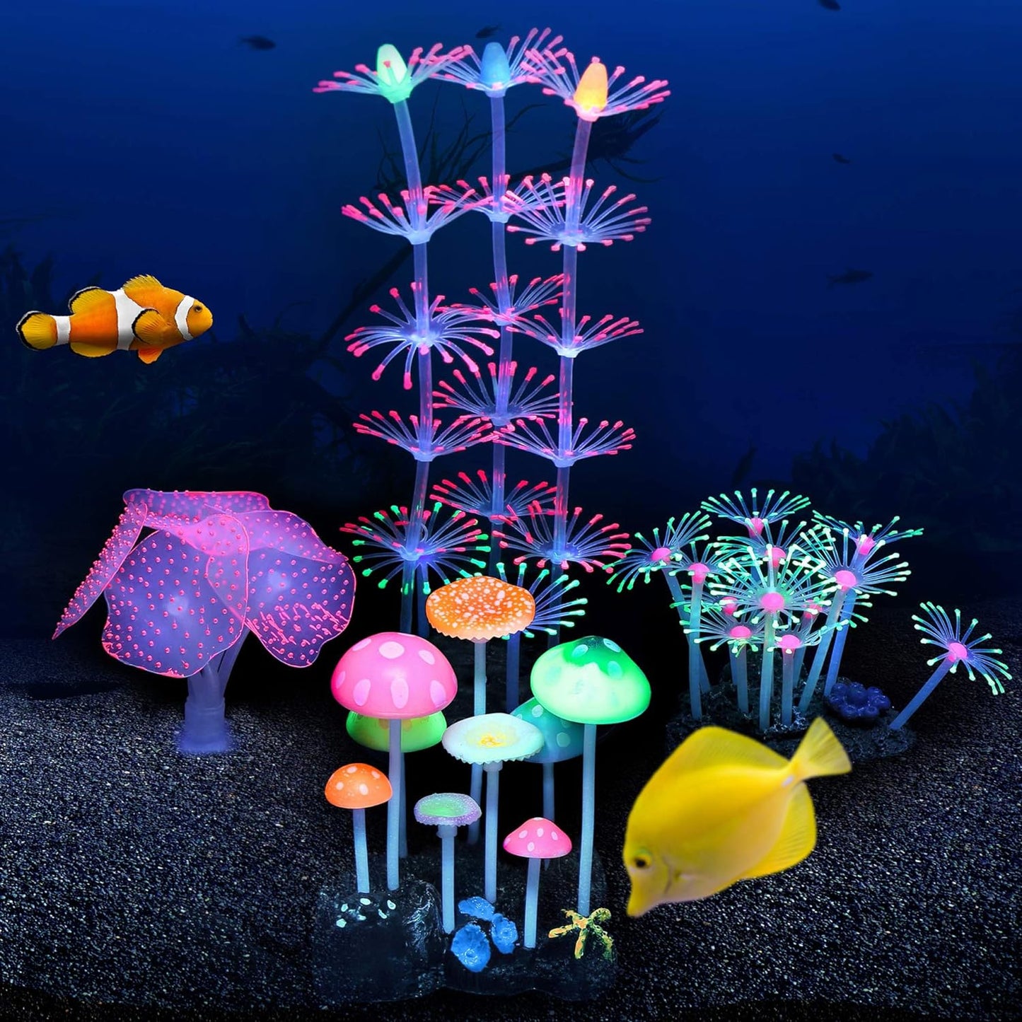 Glowing Fish Tank Decorations Plants