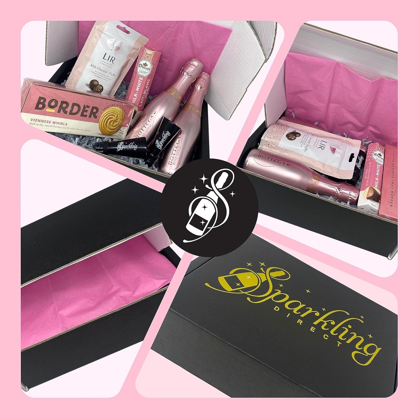 Birthday Gifts for Her, Bottega Rose Gold Sparkling Wine Gift Set, Best Friend Hamper