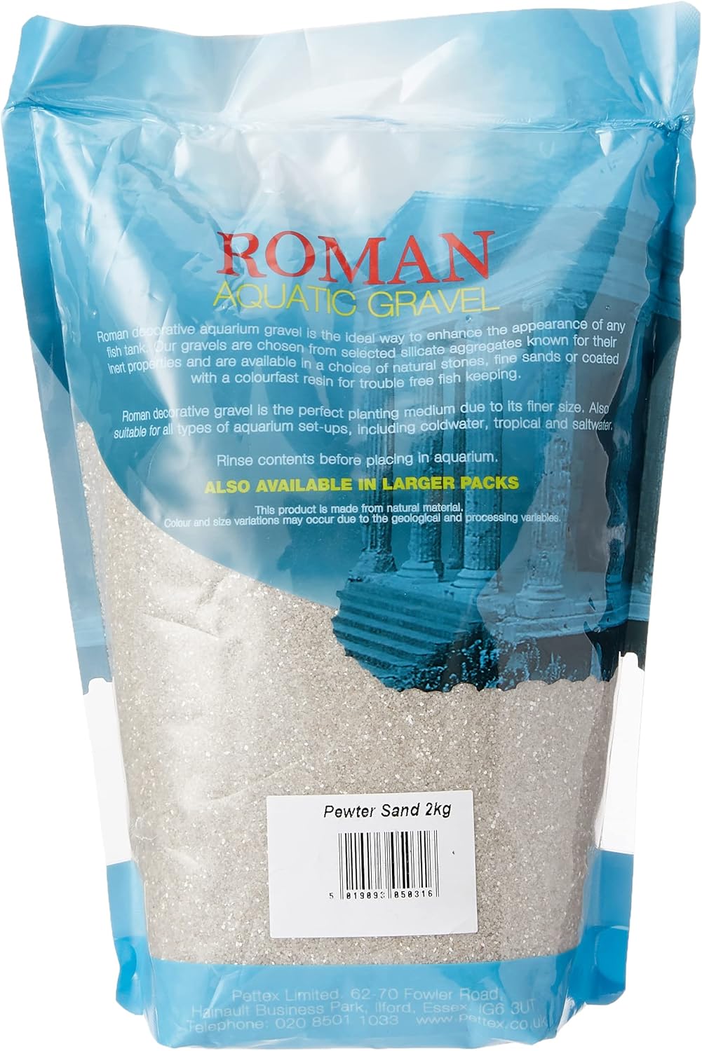 Pettex Roman Gravel Aquatic Roman Gravel 2 Kg Pewter Sand