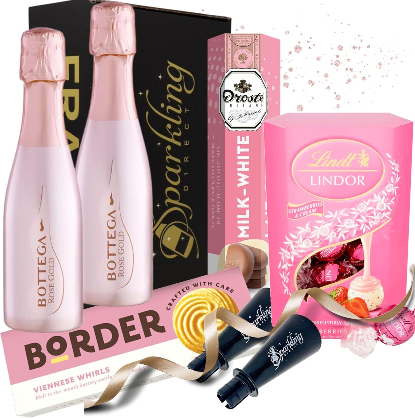 Birthday Gifts for Her, Bottega Rose Gold Sparkling Wine Gift Set, Best Friend Hamper