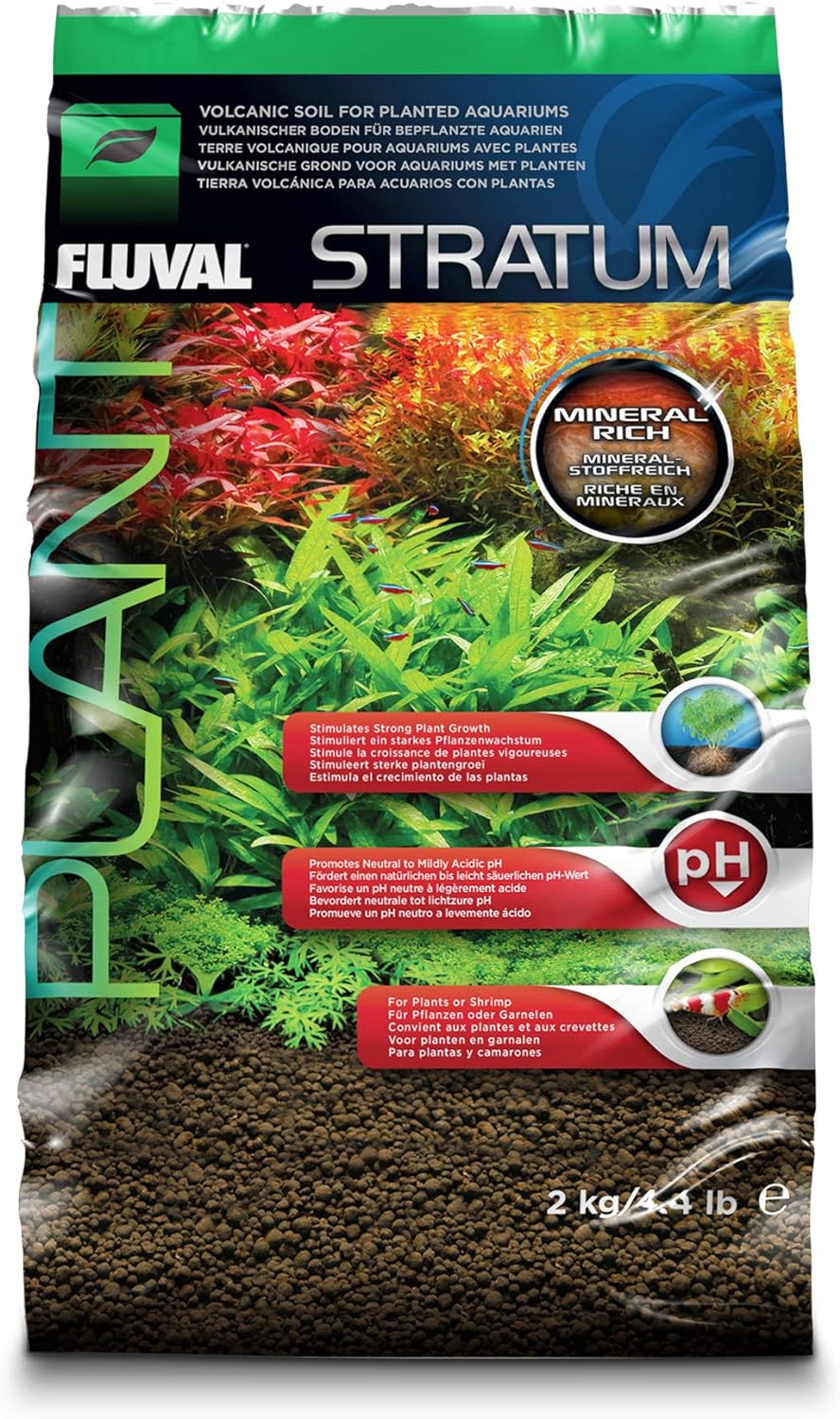 Fluval Plant and Shrimp Stratum Aquarium Planting Substrate, Dark Brown