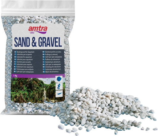 mtra Gravel - Natural Aquarium Gravel, Decorative Soil, Coarse White Grains