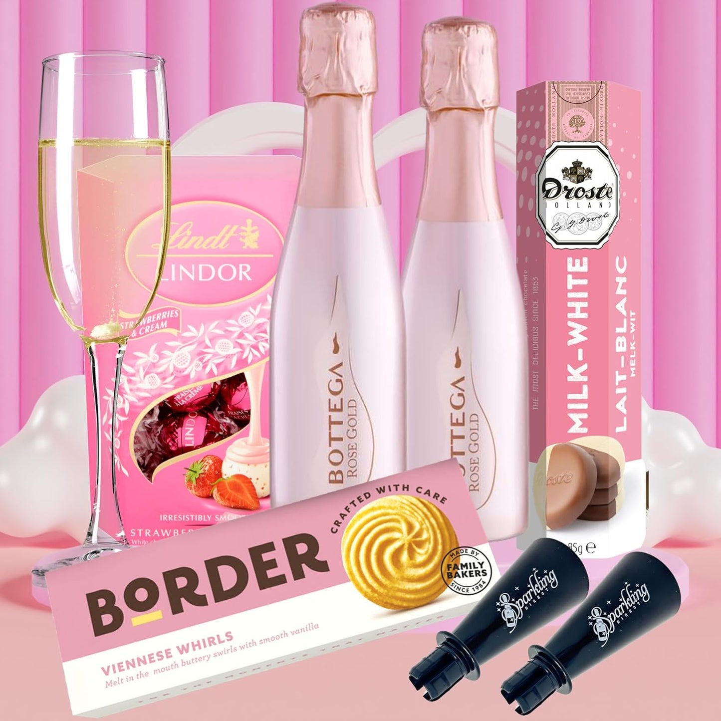 Birthday Gifts for Her, Bottega Rose Gold Sparkling Wine Gift Set, Best Friend Hamper