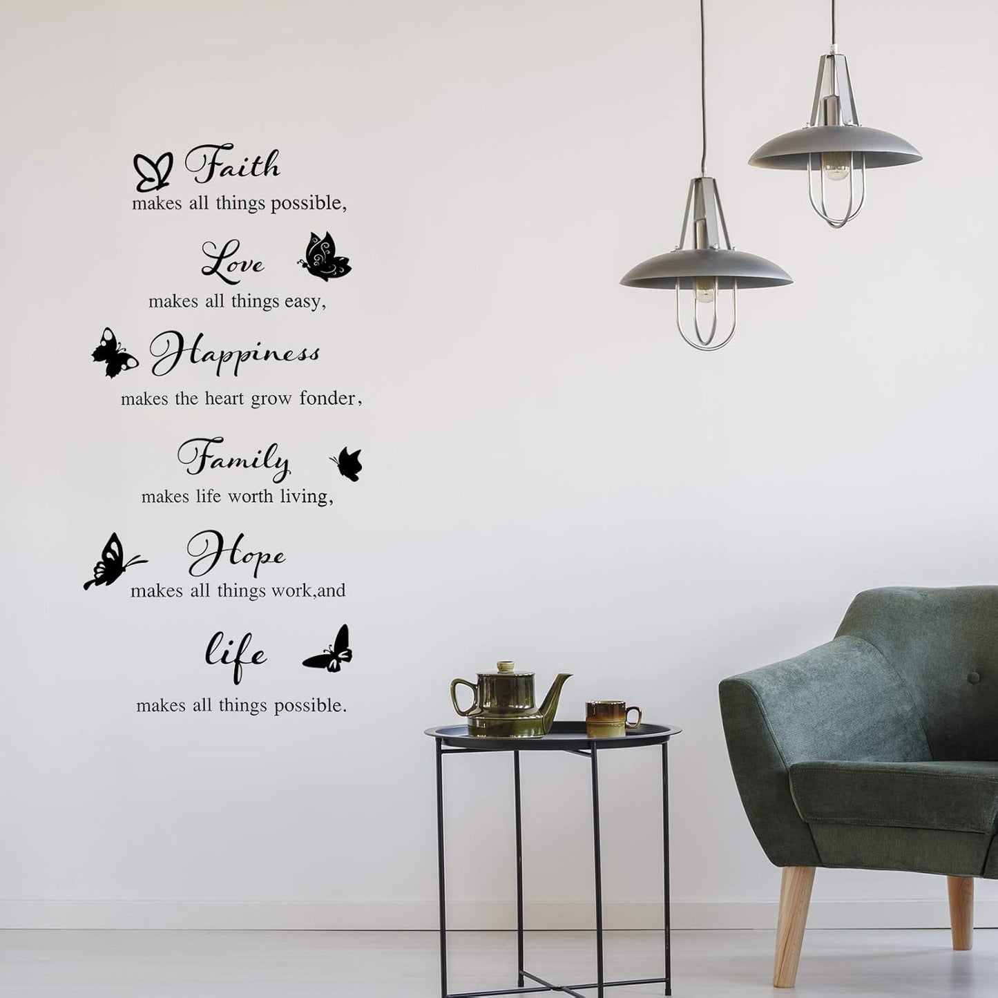 6 Pieces Vinyl Wall Decals, Faith Makes All Things Possible