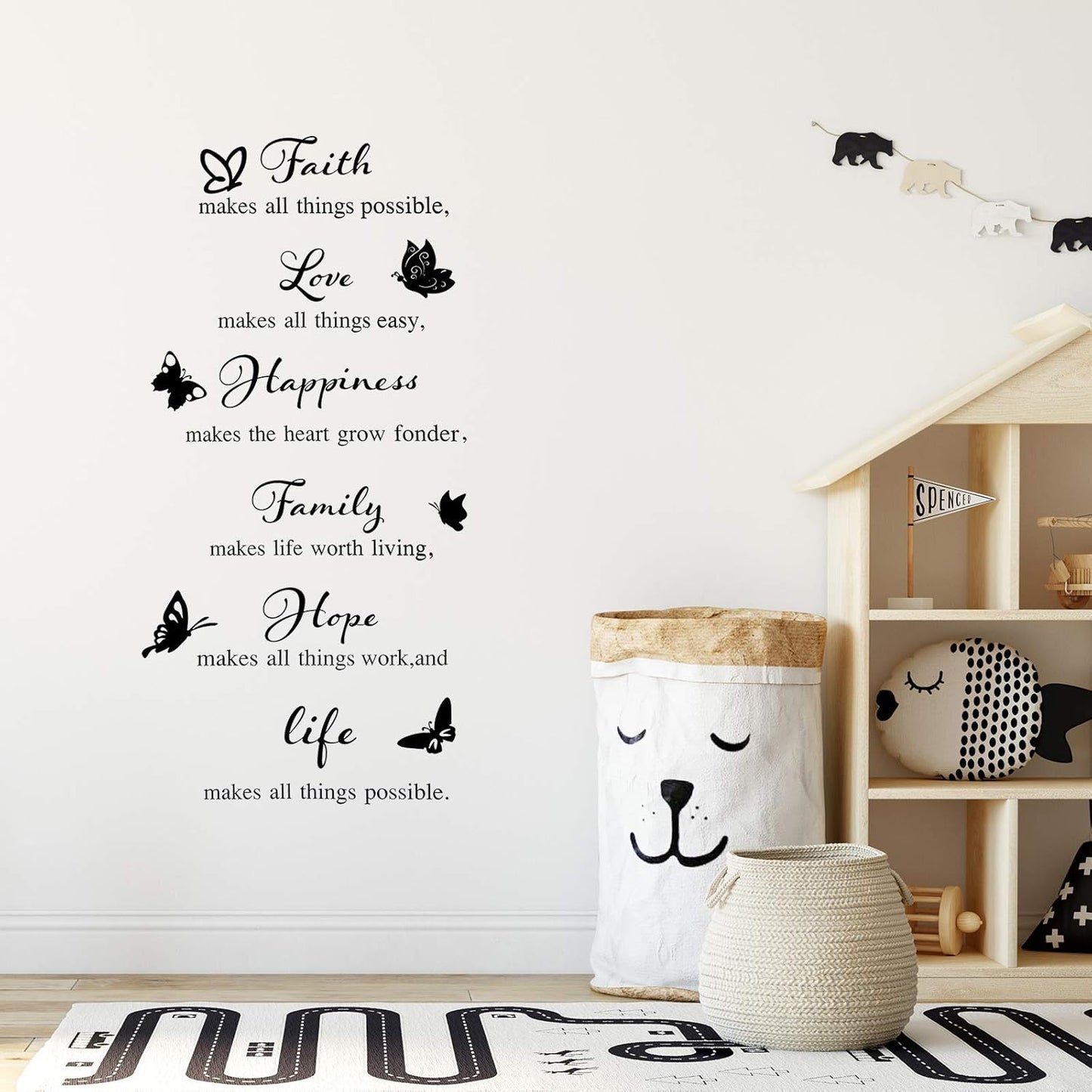 6 Pieces Vinyl Wall Decals, Faith Makes All Things Possible