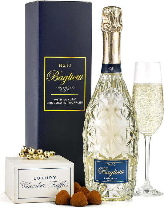 Thornton & France Prosecco & Chocolates Gift Set | Sparkling White Wine With Chocolate Truffles