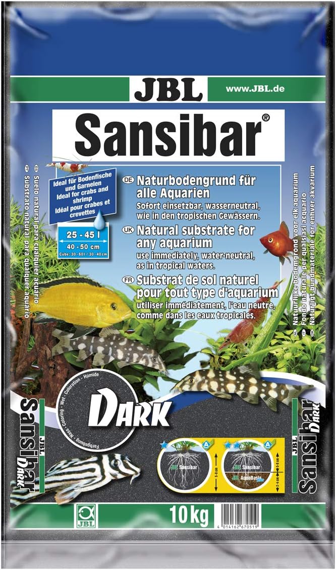 JBL Sansibar DARK 10 kg, Dark substrate for freshwater and saltwater aquariums