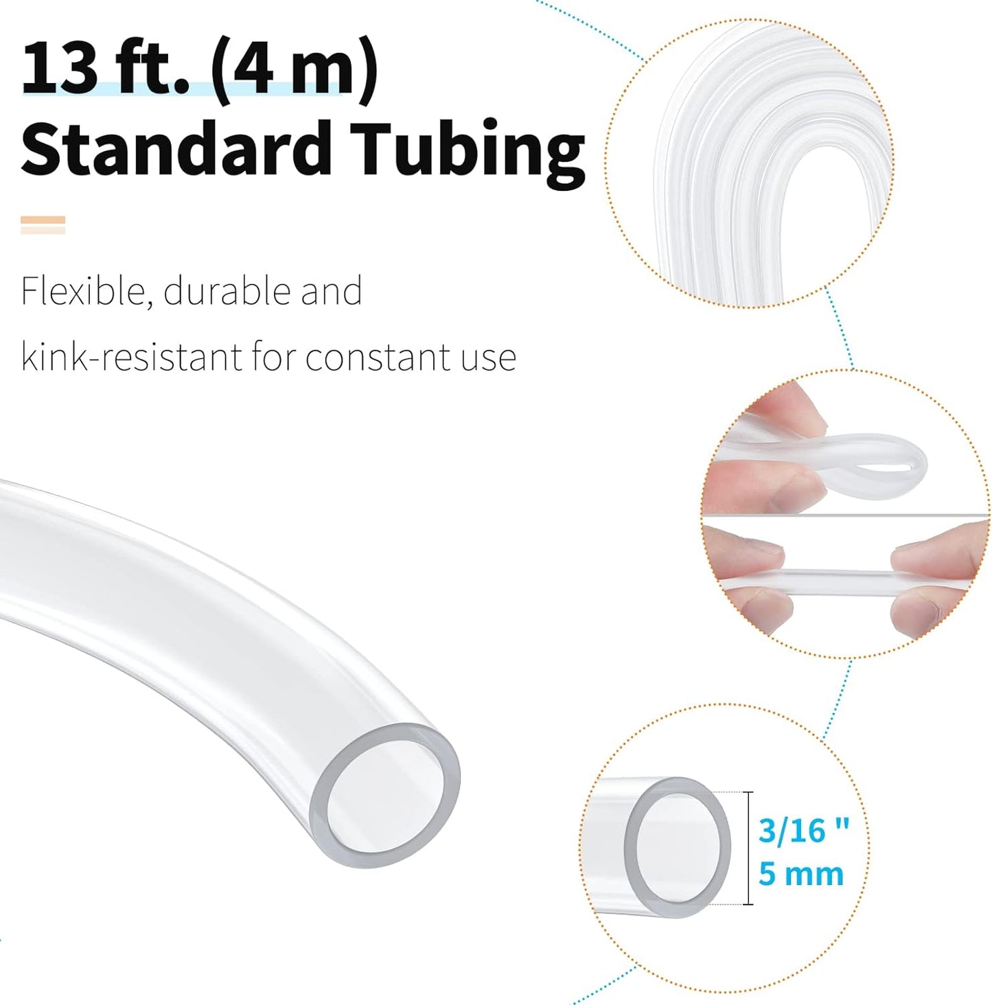 Uniclife Aquarium Airline Tubing Standard Air Pump Accessories Set with Air Stone Cylinders & Dics Connectors Suction Cups and Check Valves for Fish Tank Aeration Setup